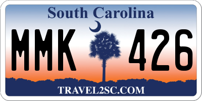 SC license plate MMK426