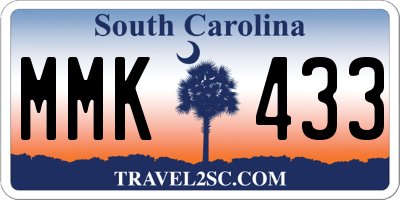 SC license plate MMK433