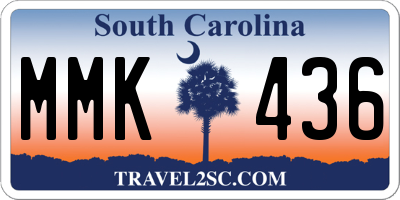 SC license plate MMK436