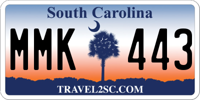 SC license plate MMK443