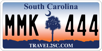 SC license plate MMK444