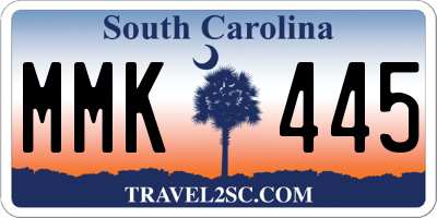 SC license plate MMK445