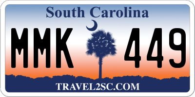 SC license plate MMK449
