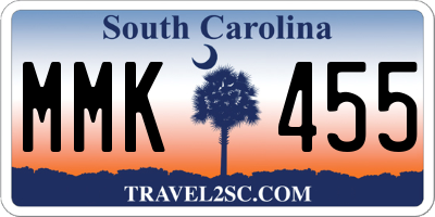 SC license plate MMK455