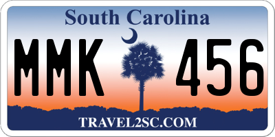 SC license plate MMK456