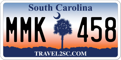 SC license plate MMK458