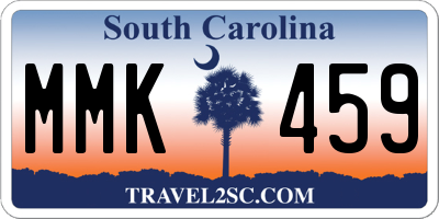 SC license plate MMK459
