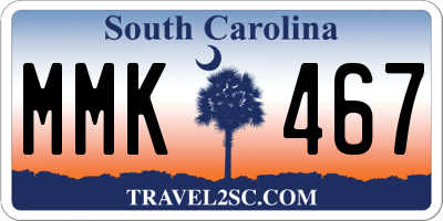 SC license plate MMK467