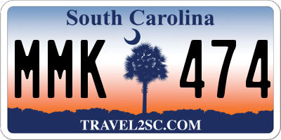 SC license plate MMK474