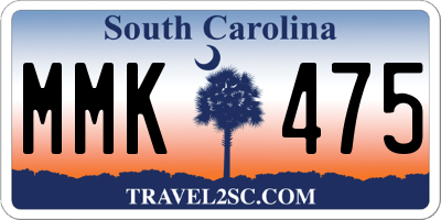 SC license plate MMK475