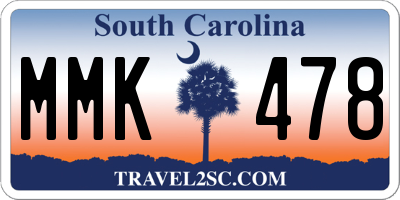 SC license plate MMK478