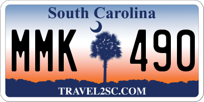 SC license plate MMK490