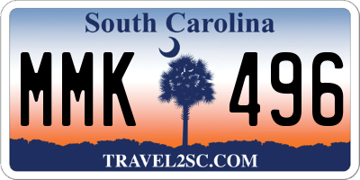SC license plate MMK496