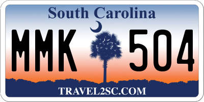 SC license plate MMK504