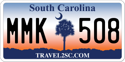 SC license plate MMK508