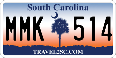 SC license plate MMK514