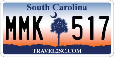 SC license plate MMK517