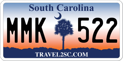SC license plate MMK522