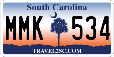 SC license plate MMK534