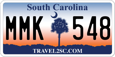 SC license plate MMK548
