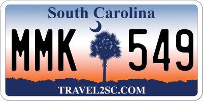 SC license plate MMK549