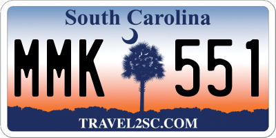 SC license plate MMK551