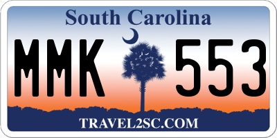 SC license plate MMK553