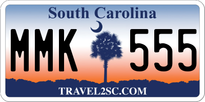 SC license plate MMK555