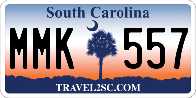 SC license plate MMK557