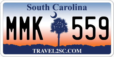 SC license plate MMK559