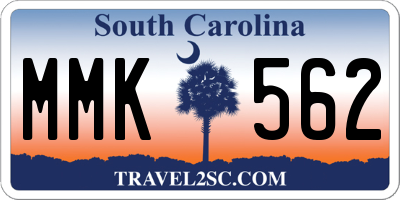 SC license plate MMK562