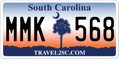 SC license plate MMK568