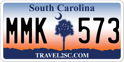 SC license plate MMK573