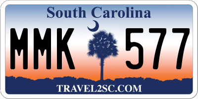 SC license plate MMK577