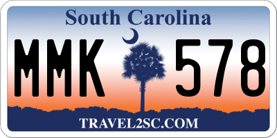 SC license plate MMK578