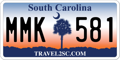 SC license plate MMK581