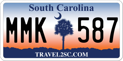 SC license plate MMK587