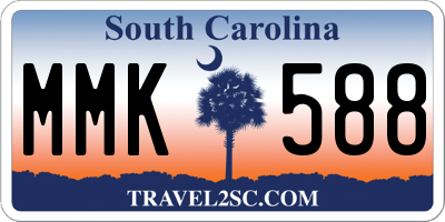 SC license plate MMK588
