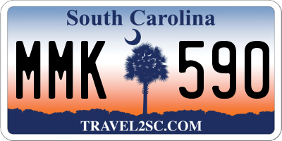 SC license plate MMK590