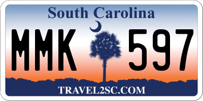 SC license plate MMK597