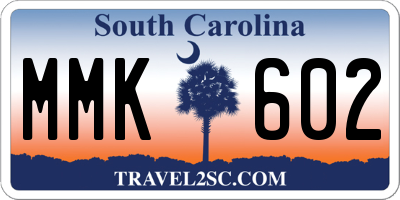 SC license plate MMK602