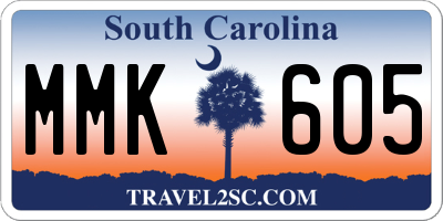 SC license plate MMK605