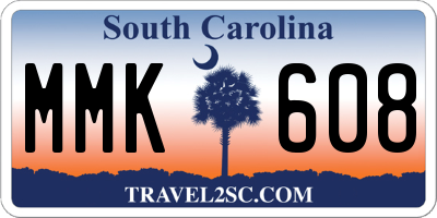 SC license plate MMK608