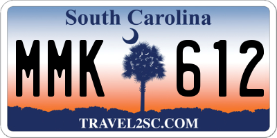 SC license plate MMK612