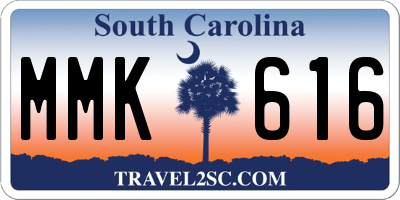 SC license plate MMK616