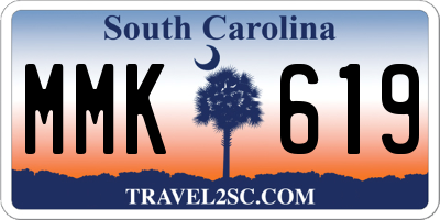 SC license plate MMK619