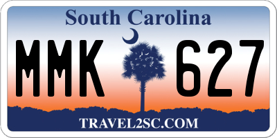 SC license plate MMK627