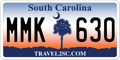SC license plate MMK630
