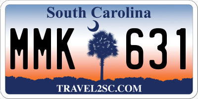SC license plate MMK631