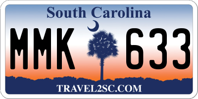SC license plate MMK633